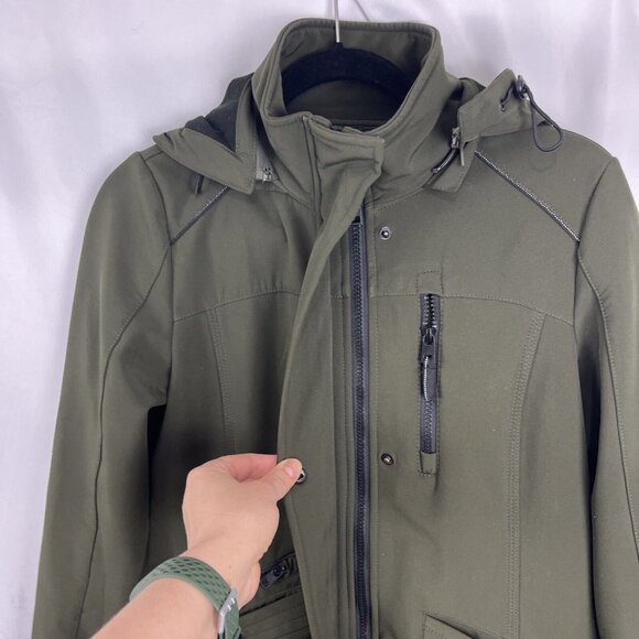 Alpine North Softshell Long Coat in Dark Green Womens Size S - Picture 5 of 13